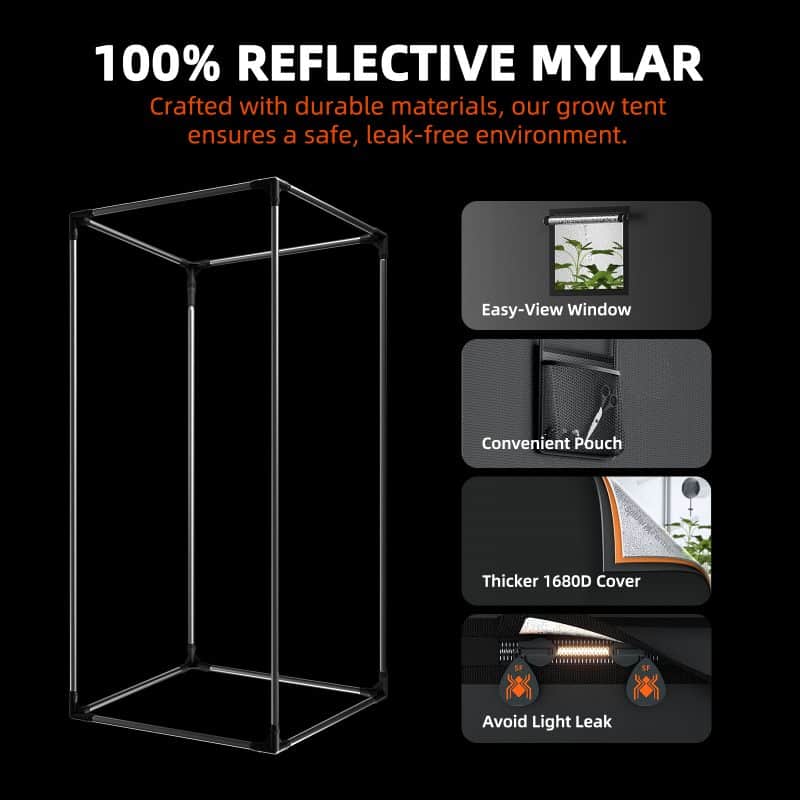 2025 Upgrade Spider Farmer® 2’x4’ Complete Grow Tent Kit丨SF2000 301H EVO Full Spectrum LED Grow Light丨6” Clip Fan丨4” Ventilation System with Speed Controller