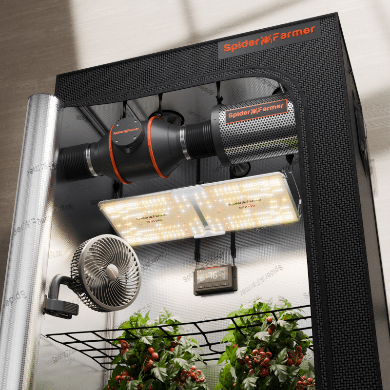 2025 Upgrade Spider Farmer® 2’x4’ Complete Grow Tent Kit丨SF2000 301H EVO Full Spectrum LED Grow Light丨6” Clip Fan丨4” Ventilation System with Temperature and Humidity Controller