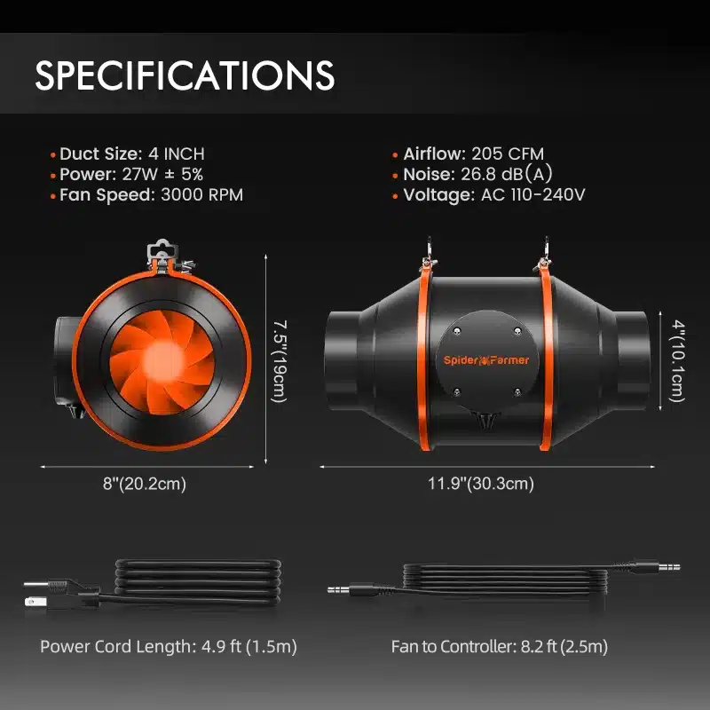 2025 Upgrade Spider Farmer® 2’x4’ Complete Grow Tent Kit丨SF2000 301H EVO Full Spectrum LED Grow Light丨6” Clip Fan丨4” Ventilation System with Speed Controller