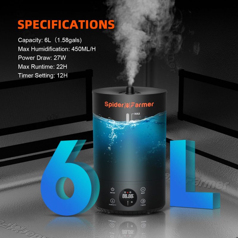 Spider Farmer® 6L Cool Mist Humidifier for Plants