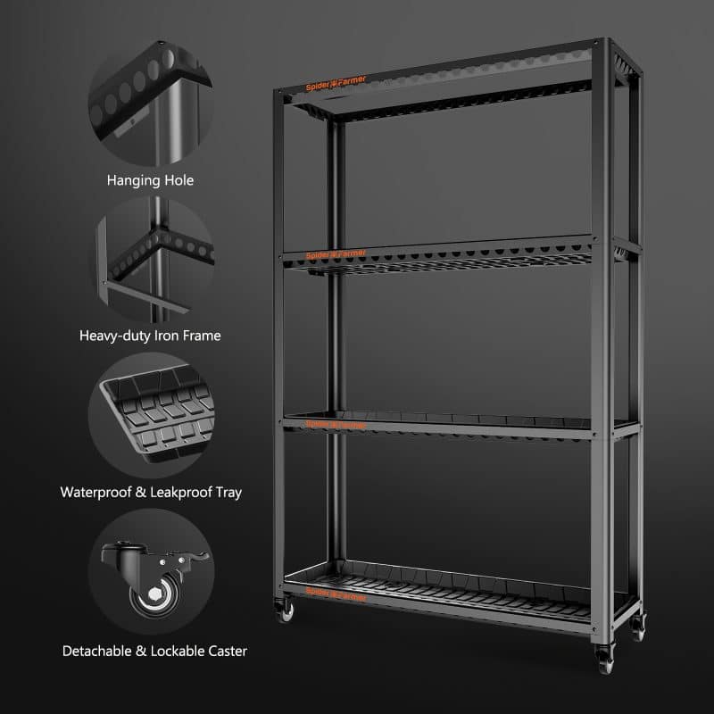 Spider Farmer® 3 Tiers Metal Plant Stand with Plant Trays