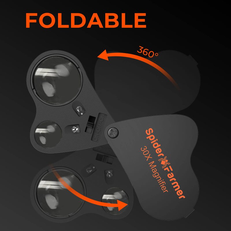 Spider Farmer® 30X-60X Jewelers Loop Magnifier With LED Light